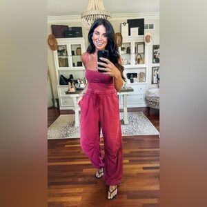 FP Movement Pink Jumpsuit with Relaxed Fit and Tapered Legs